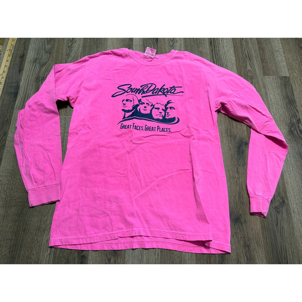 Comfort Colors Shirt Mens Size Large Pink South Dakota Mount Rushmore Souvenir